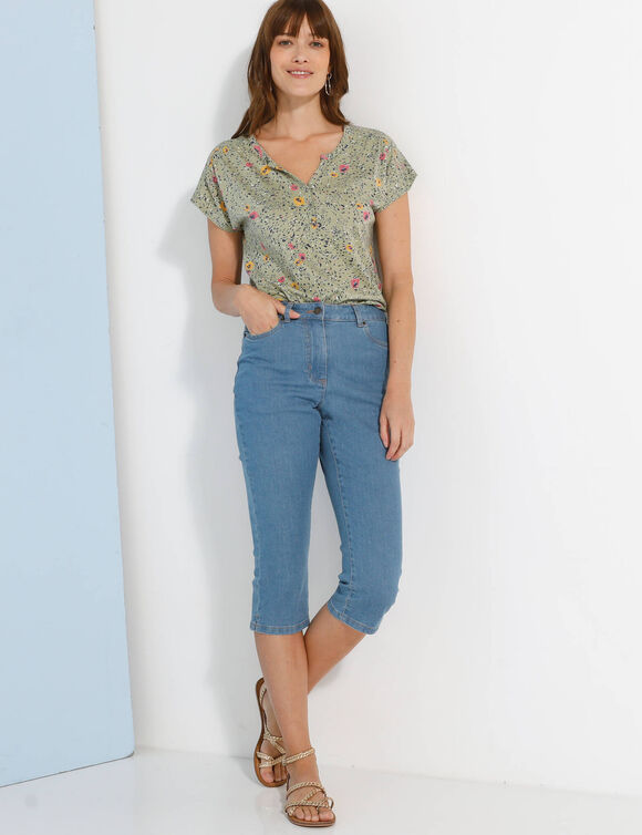Corsaire fuselé, denim stretch  (bleached)