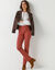 Modellerende broek met 'platte buik' effect en elastische taille (terracotta)