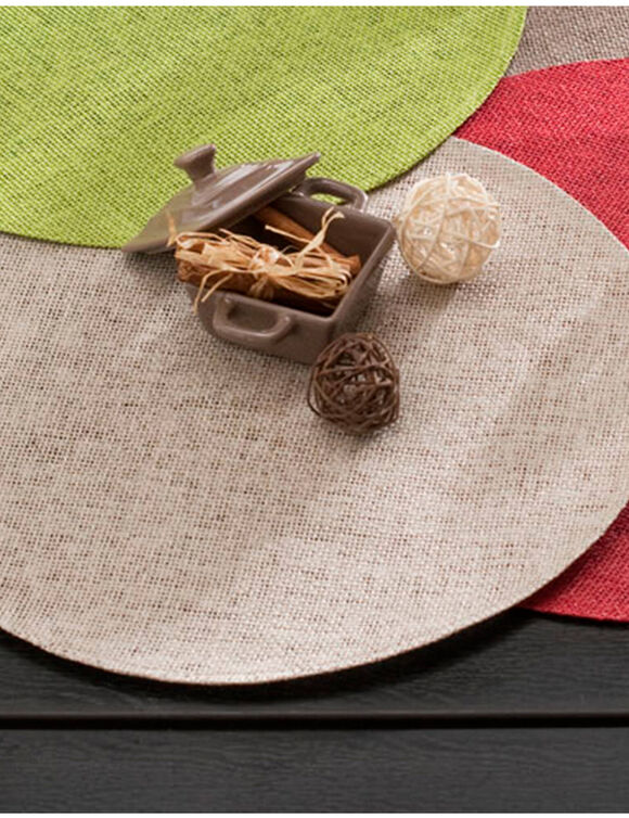 Set de table rond bambou - Lot de 4 (beige)