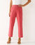 Rechte 7/8-broek met elastische taille, linnen/katoen (framboos)