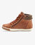 Baskets fourr&eacute;es forme montante, col maille tricot (marron)