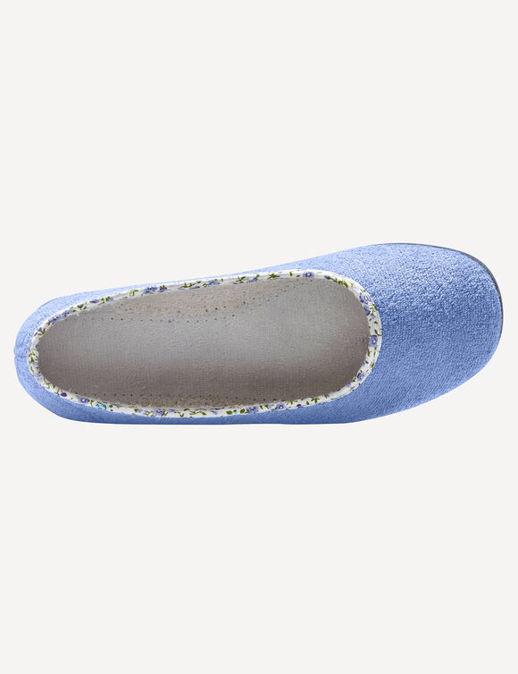 Ballerine d'intérieur éponge unie (bleu jean)
