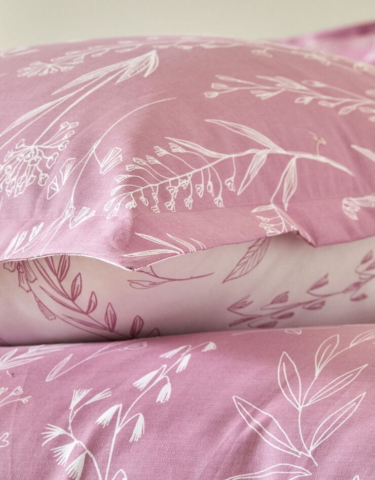 Linge de lit Alessia en coton imprimé fleuri (parme)