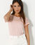 T-shirt met kant en korte mouwen (zachtroze)