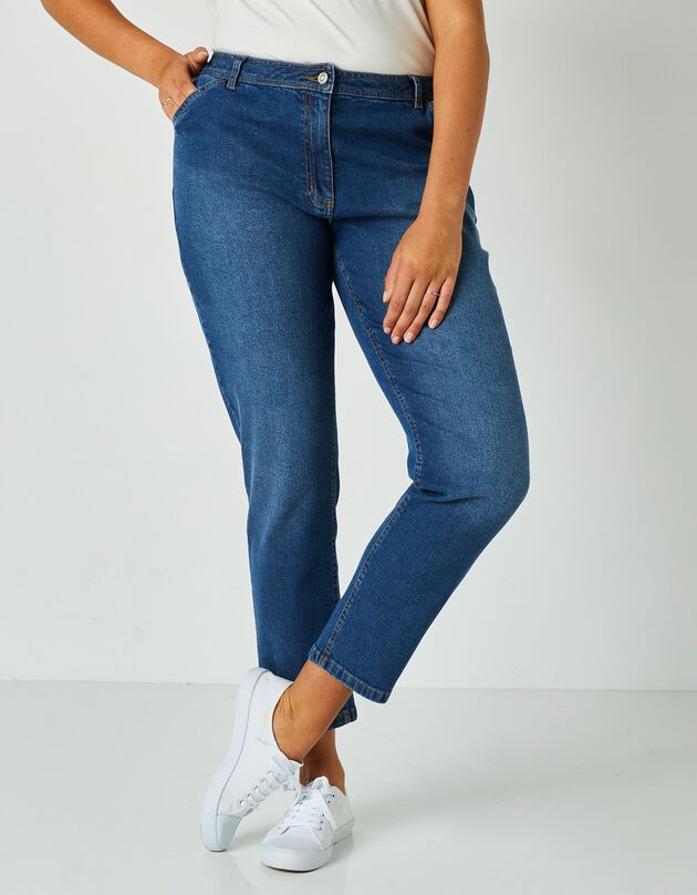 Pantalon mom, denim stretch (stone)