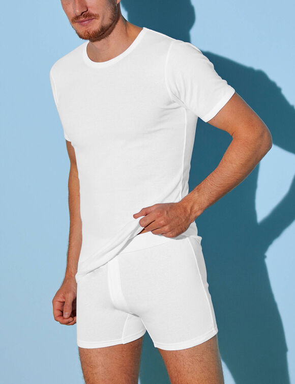 Tee-shirt sous-v&ecirc;tement homme col rond - lot de 6 (blanc)