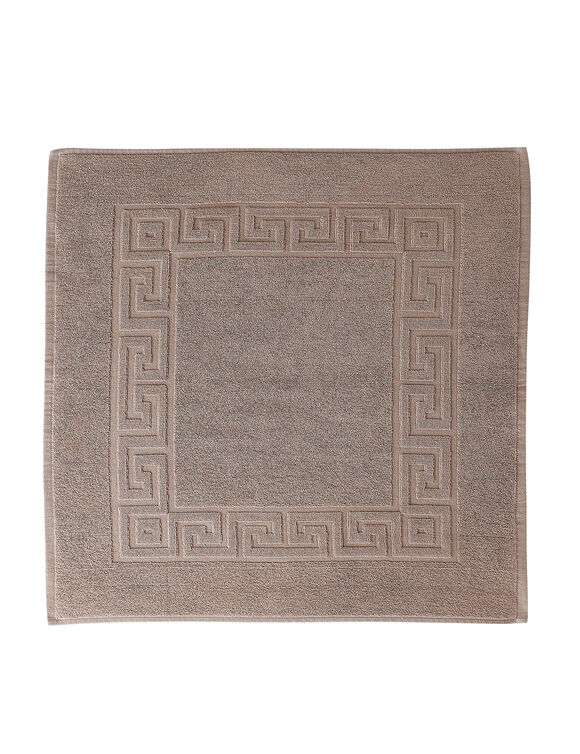 Tapis de bain éponge liteau motif frise grecque (taupe)