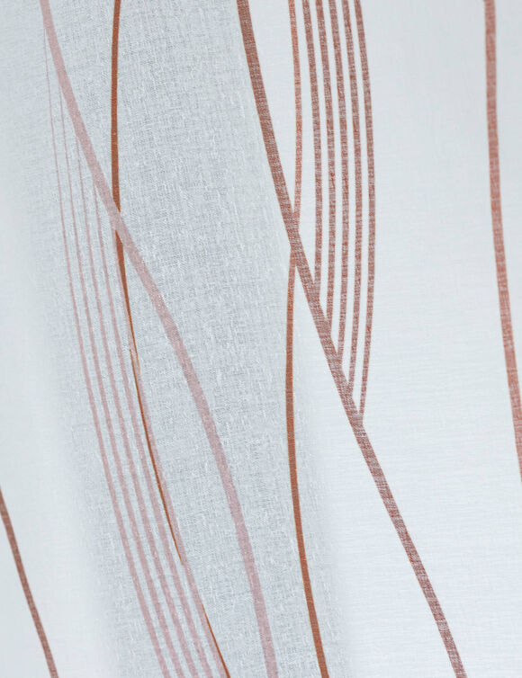 Vitrage voile imprimé vagues finition pattes (terracotta)
