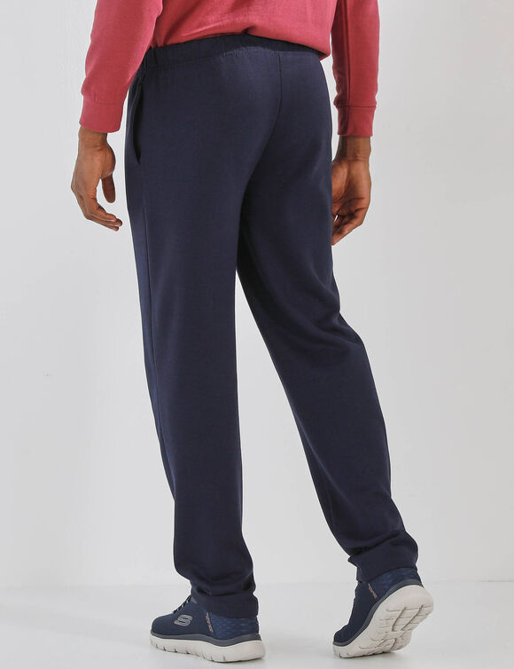 Pantalon loisirs molleton, bas droits (marine)