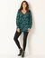 Tuniek met tweekleurige print, crêpe (groen / zwart)