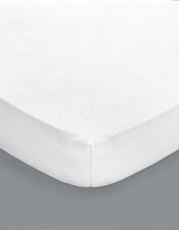 Matrasbeschermer in molton met ondoorlatende polyurethaancoating, hoes 25 cm (wit)