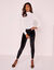 Legging in velourstricot (zwart)