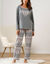 Pyjamabroek met bedrukte harten, fleece (grijs / roze)