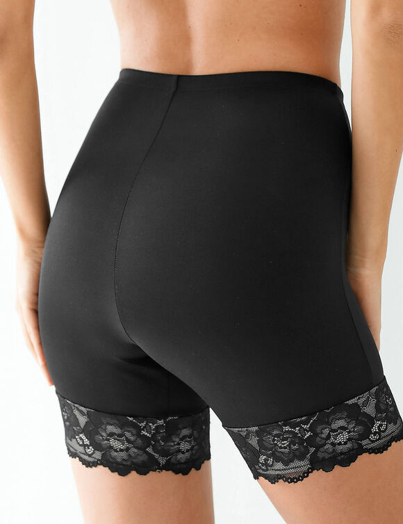 Pantybroekje in microvezel en kant - modellerend (zwart)