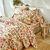 Bedlinnen Kelly in katoen met bloemenprint (beige)