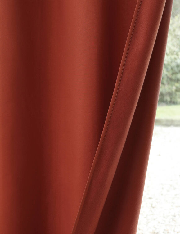 Rideau isolant uni envers polaire finition oeillets (terracotta)