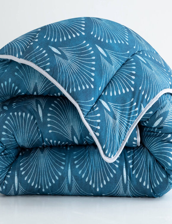 Couette coton imprimée Palmito 400 g/m² (bleu)