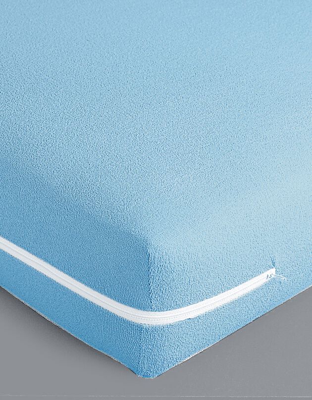 Ultrarekbare matrashoes, 25 cm, Sanitized® (blauw)