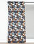 Gordijn met geometrische print (marine / karamel)