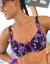 Haut de maillot de bain forme minimiseur imprimé Lokia - avec armatures flexibles (noir / fuchsia)
