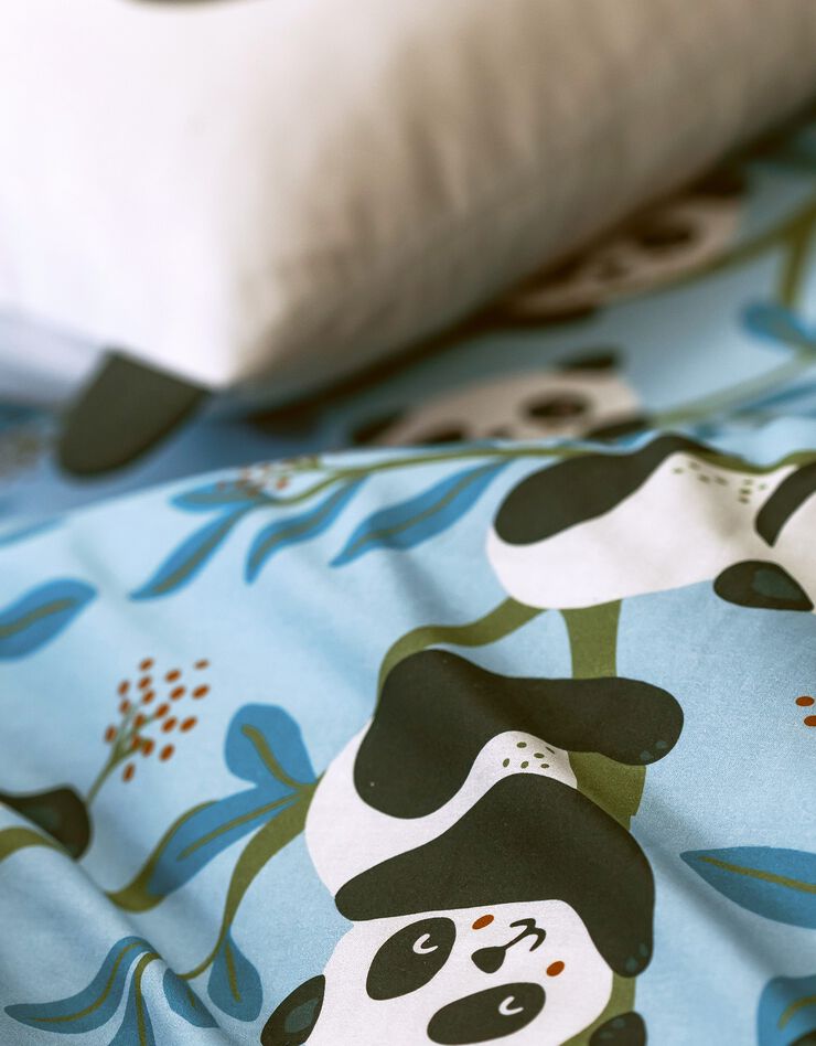 Linge de lit enfant Tao à motifs Panda en coton biologique (ciel)