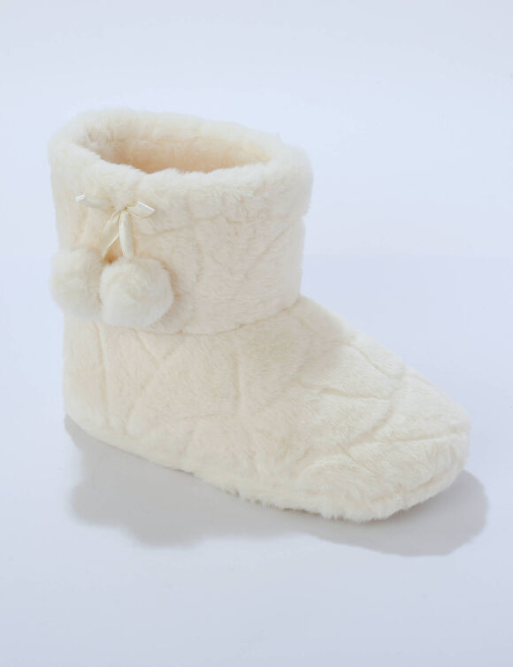 Chaussons botillons fourrés (ecru)