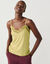 Tanktop met V-hals in kant, verstelbare bandjes (olijfgroen)