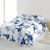 Bedrukte, gematelasseerde bedsprei Korenblauw (wit)