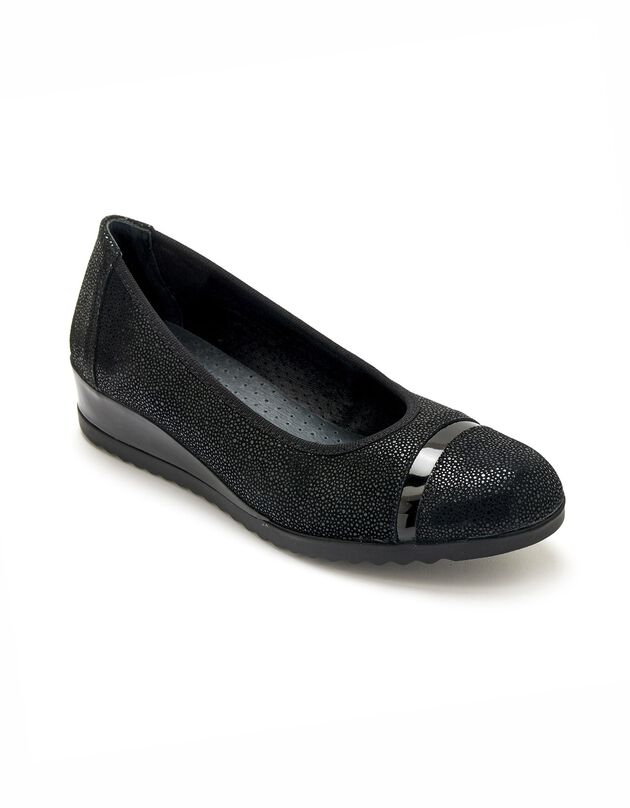 Ballerines cuir largeur confort PÉDICONFORT (noir)