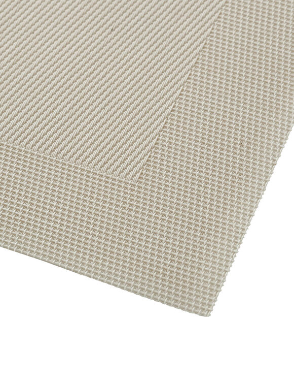 Set van 4 placemats - gevlochten vinyl (beige)