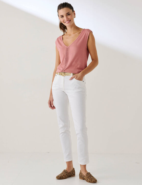 D&eacute;bardeur bande macram&eacute; (rose th&eacute;)