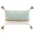 Coussin rectangulaire imprimé fleuri (vert)