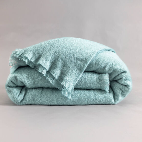 Couverture laine mohair angora (eucalyptus)