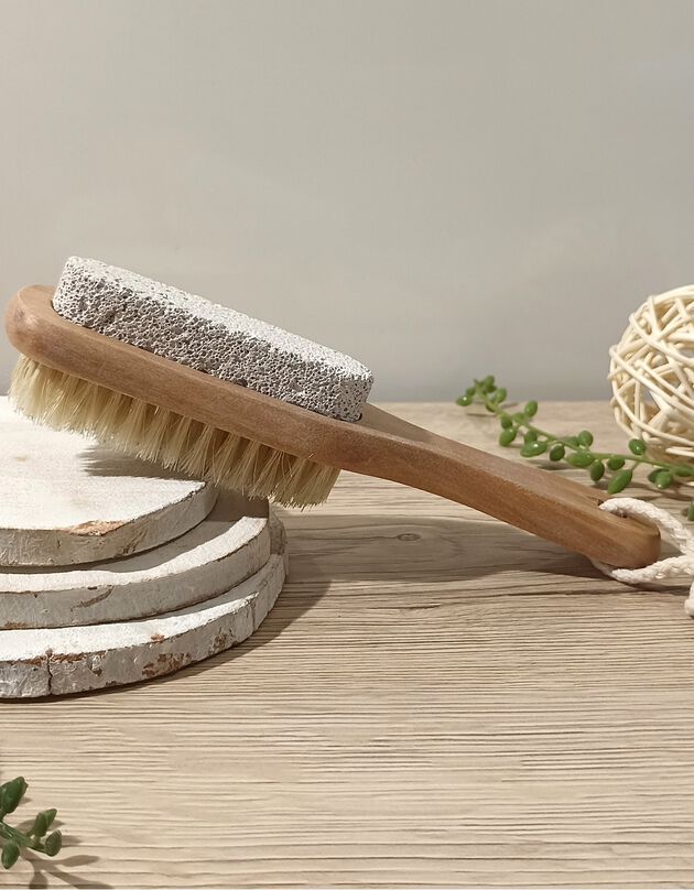 Brosse pieds 2 en 1 (bois)