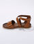 Sandalen met scratchriempjes, in LWG-gecertificeerd leer (bruin)