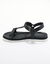 Sandales scratchées largeur confort en cuir style rando certifié LWG (noir)