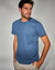 T-shirt uni col rond manches courtes - coton biologique (bleu jean)