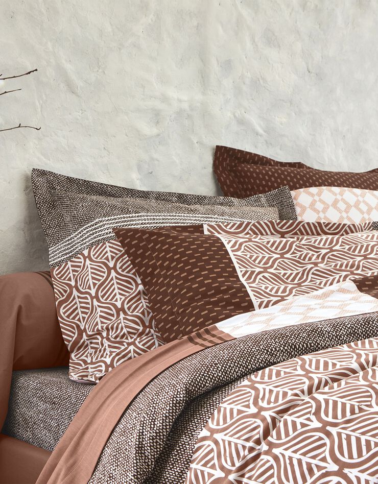 Linge de lit Tommy imprimé géométrique - coton (beige)