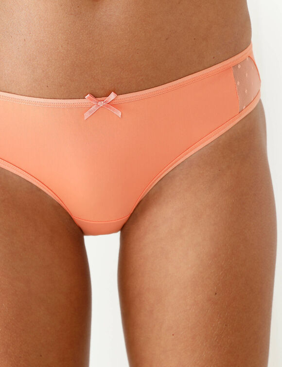 Culotte microfibre forme midi   &ndash; Lot de 2 (abricot)