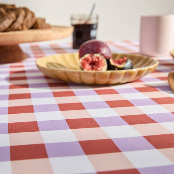 Nappe imprim&eacute; damier entretien facile (tomette / parme)