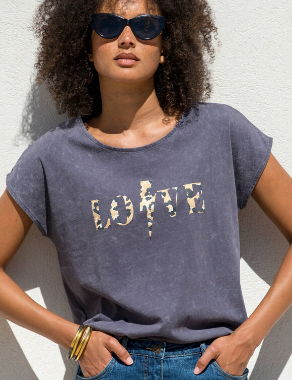 T-shirt manches courtes,  imprimé (anthracite)