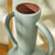 Vase rond c&eacute;ramique, double anses - hauteur 29,5 cm (vert)
