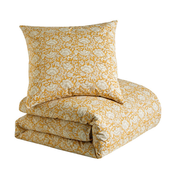 Parure de lit Laurette en coton (ocre)