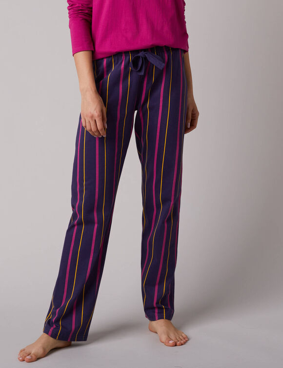 Estrella pyjamabroek met gestreepte print - katoen (marine)