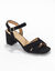 Sandalen met hak en gekruiste riempjes (zwart)