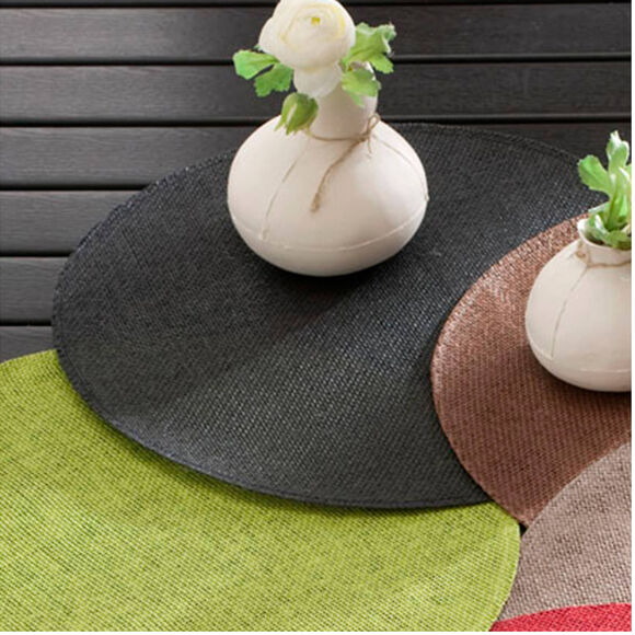 Set de table rond bambou - Lot de 4 (gris anthracite)