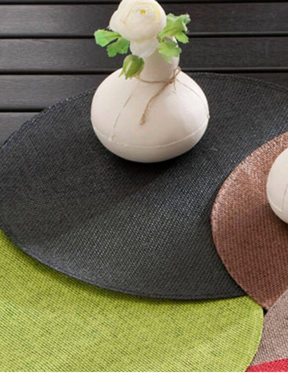 Set de table rond bambou - Lot de 4 (gris anthracite)
