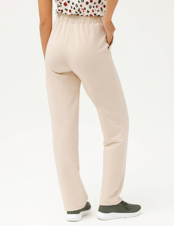 Pantalon coupe large molleton taille &eacute;lastiqu&eacute;e (sable)