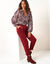 7/8-broek, velours (bordeaux)
