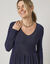 Korte, uitlopende jurk in glanzend tricot, lange mouwen (felblauw)